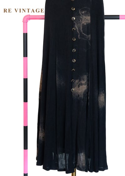 潑墨暈染排釦唯美長洋裝9