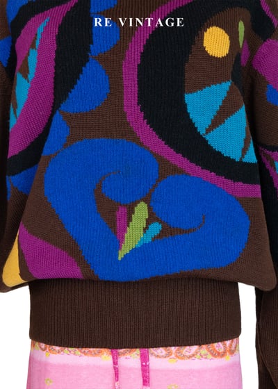 摩登普普抽象圖騰牛奶棕針織毛衣4
