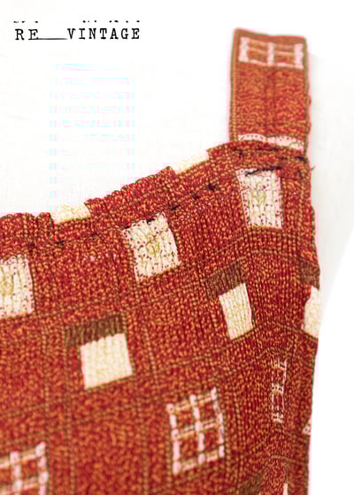 酒紅色小格紋甜美洋裝11