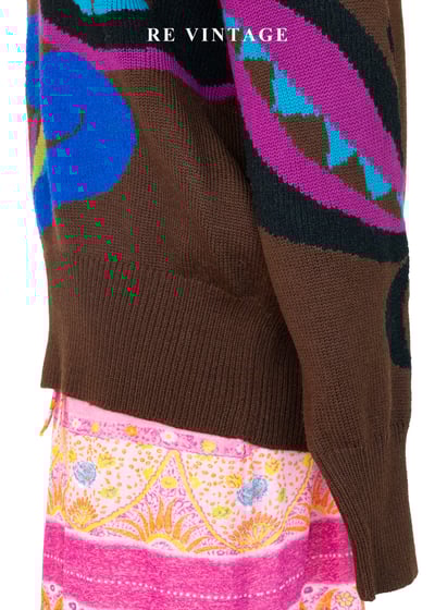 摩登普普抽象圖騰牛奶棕針織毛衣9