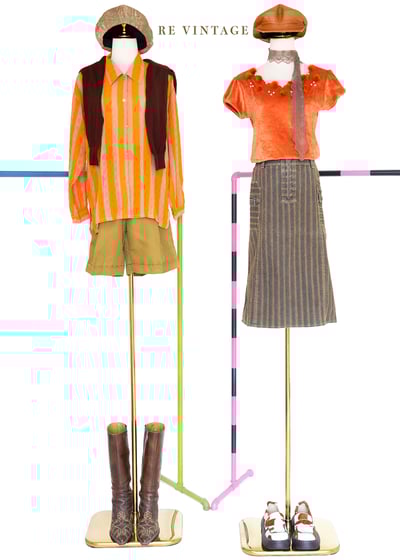 Vibrant Orange 螢光橘線條襯衫2