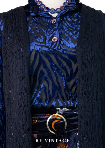 Dark Navy長版圖騰鉤針罩衫7