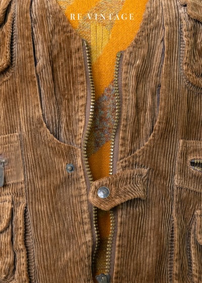 巧克力色燈芯絨帥氣背心11