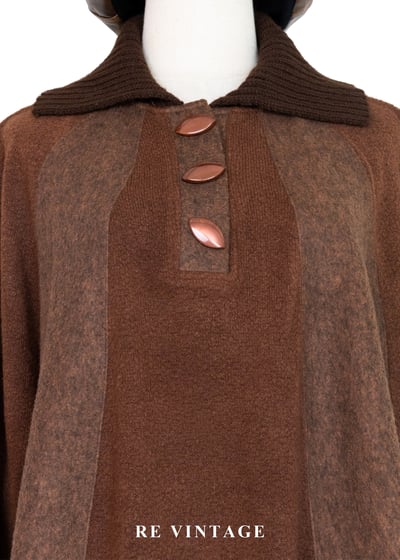 可可暖調落肩飛鼠袖設計感毛衣3