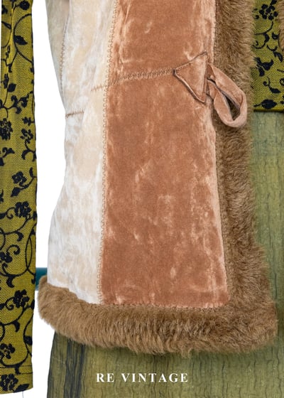 Caramel Field 焦糖色毛絨交錯背心4