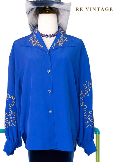 寶藍跳動火花襯衫1