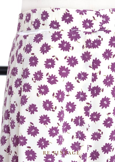 紫色小花寬版褲褲（32-34"）7