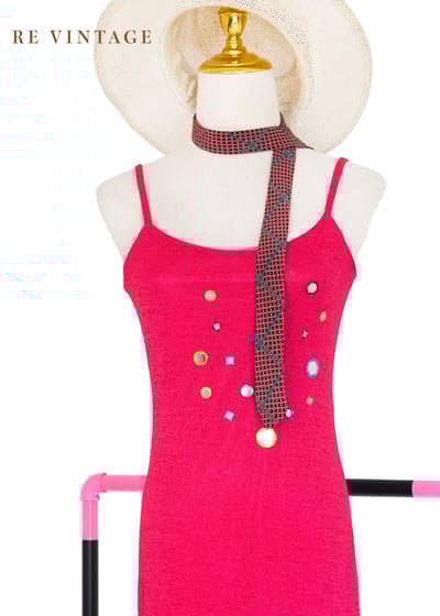 Fuchsia 桃粉小鏡子細肩帶洋裝7