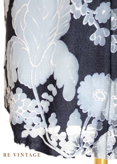 雙色藍韻花影長裙（26"）10