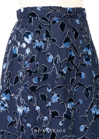 湛藍天鵝絨花蔓影短裙3