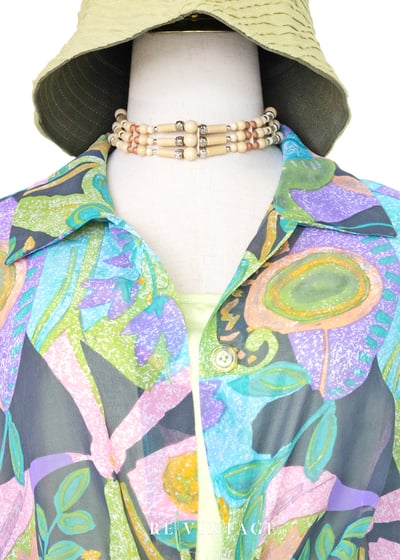 果凍馬卡龍色植物園襯衫3