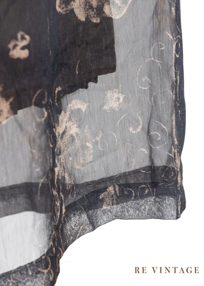 墨夜花煙灰藍色雪紡高腰長褲（25"）11