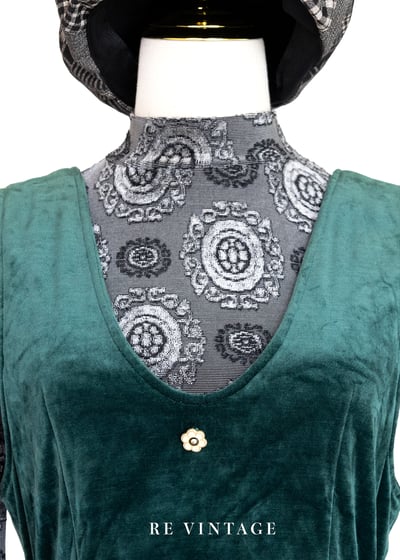 Peacock Green 小花釦絨布長洋裝13