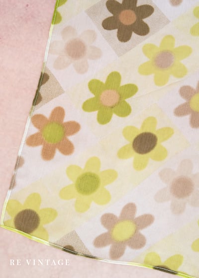 青草綠小花小絲巾3