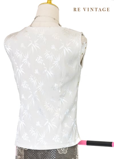 淺灰白月下竹影優雅背心9