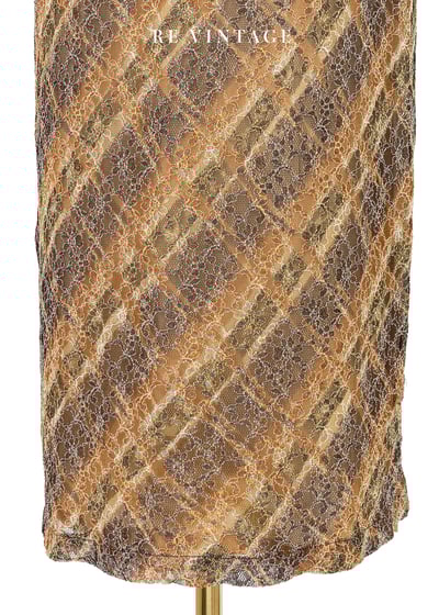 金蔥彩虹小花菱格紋氣質長裙（24-26"）4