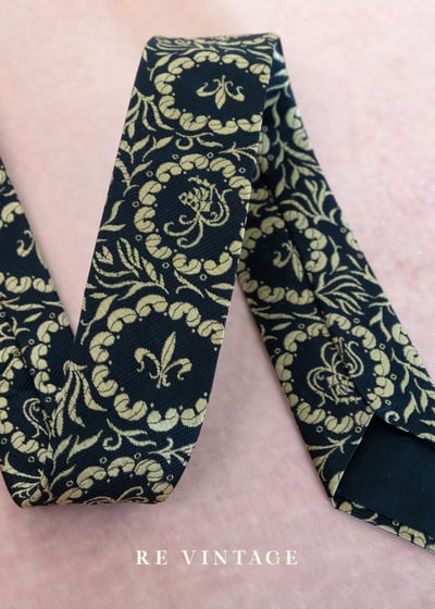 奶棕黑宮廷圖騰領帶1