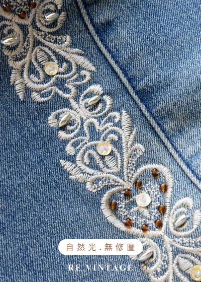 絲路上的靛藍記憶刺繡丹寧裙（28"）13