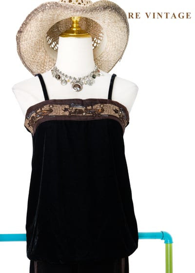 荒野星塵細肩帶絨布背心1