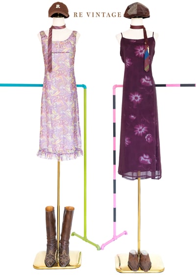 Smoky Grape 滿版印花網紗洋裝2