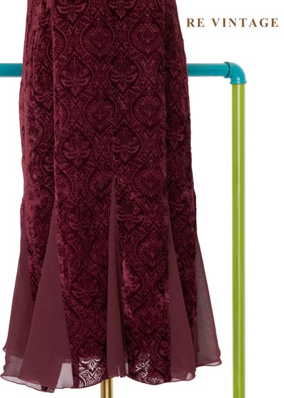 勃根地神秘古典浮雕絨布洋裝4