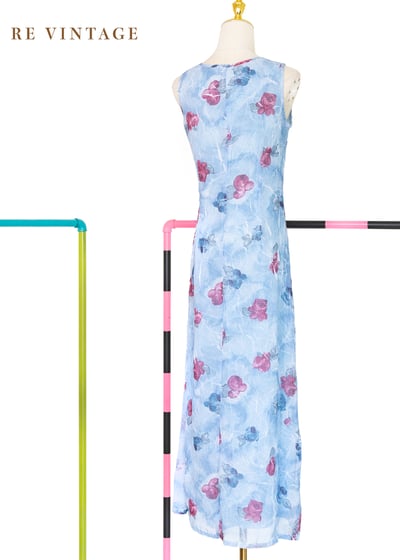 Aqua 水藍的你粉紅的花長洋裝10