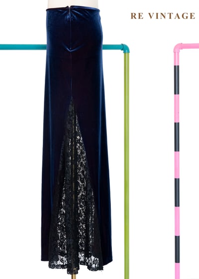  微光紅深藍蕾絲魔女長裙（28-30"）9