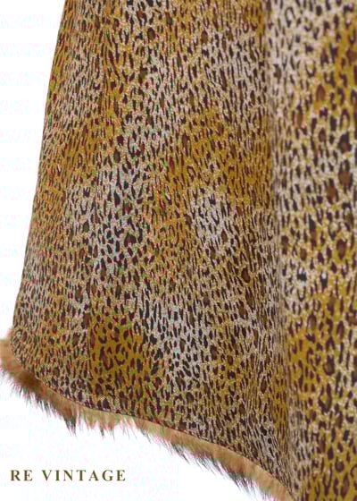 叢林皮草滾邊豹紋長裙（25"）7