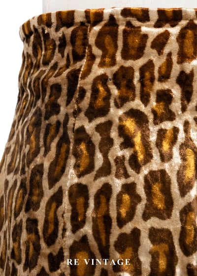 金棕色豹紋高腰絨布短褲（26"）8