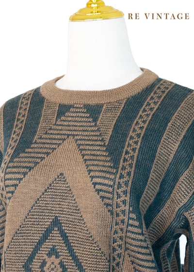 森林綠無限菱格針織毛衣3