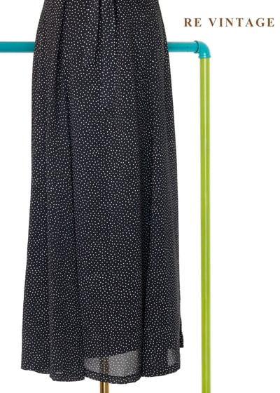 繁花盛引波點拼接黑白系長洋裝12