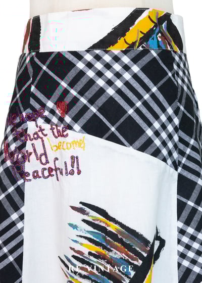 『歐洲寶物』塗鴉解構的狂想荷葉邊中長裙（30"）3