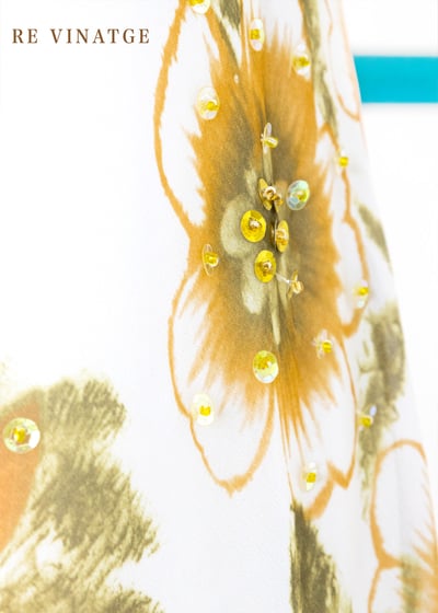 法國製 - 浪漫大黃花細肩帶洋裝12