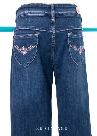 粉紅甜心低腰牛仔喇叭褲9