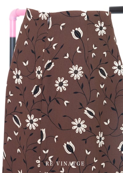 巧克力棕小白花長裙10