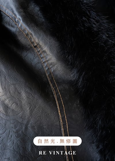 細緻壓花皮革毛毛背心15