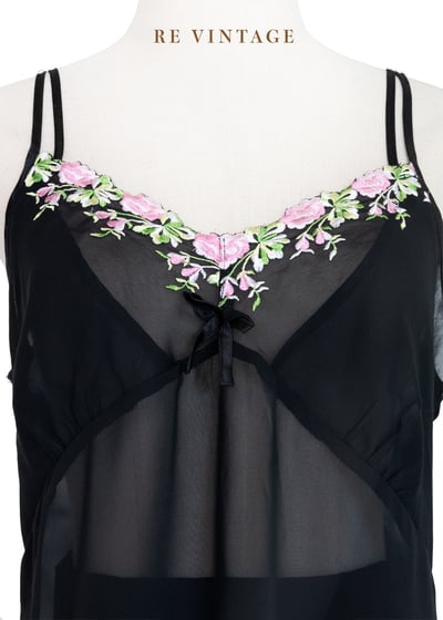 粉色玫瑰秘密黑紗細肩帶背心3