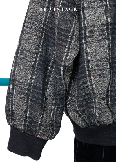 雜訊感黑灰格紋夾克外套13