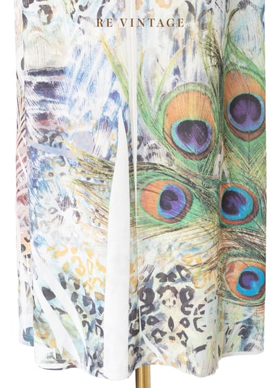 PEACOCK REVERIE羽毛時空圖騰交疊長洋裝15