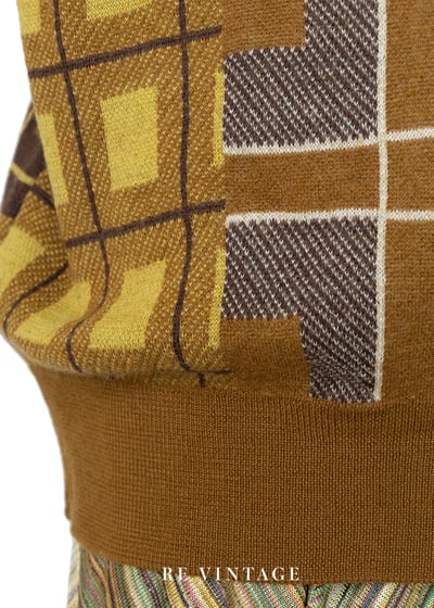 Topaz 格紋拼接針織毛衣背心14