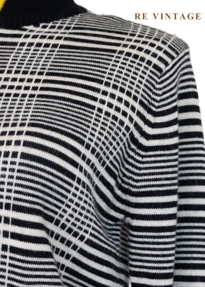 Sporty撞色黑格紋針織外套5