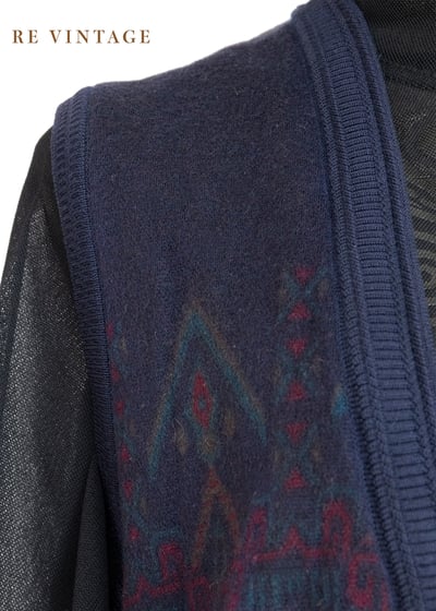 Dark Navy 圖騰毛料針織背心6