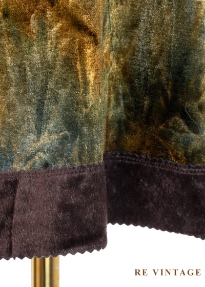 溫暖迷幻金黃綠絨布細肩帶洋裝9