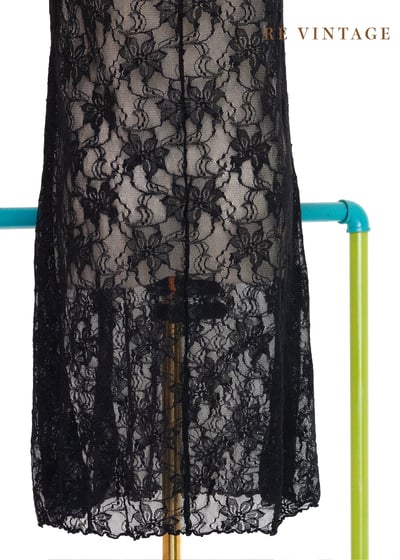 Black witch 黑玫瑰蕾絲透膚細肩帶洋裝9