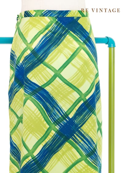Green Flash 蠟筆菱格紋美裙（~28"）10