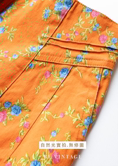 亮橘子色藍玫瑰高腰小腳褲（24"）12