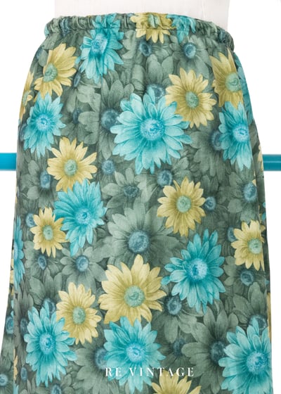 綠花園三色小花中長裙（23-29"）8