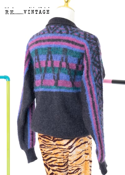 海馬毛桃粉藍可愛圖騰毛衣7