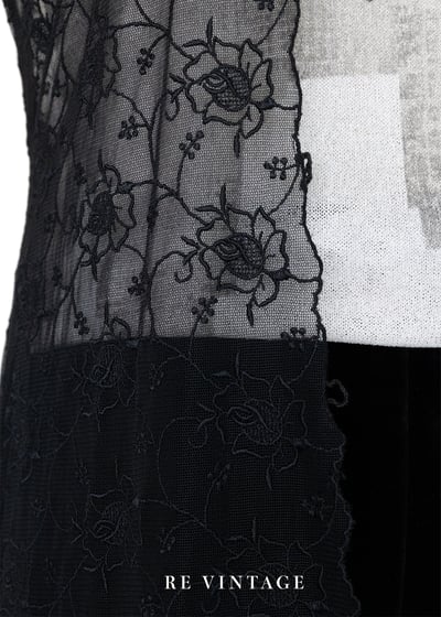 Black Flowers 神秘黑蕾絲長版背心7