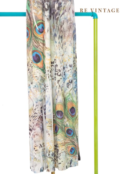 PEACOCK REVERIE羽毛時空圖騰交疊長洋裝4